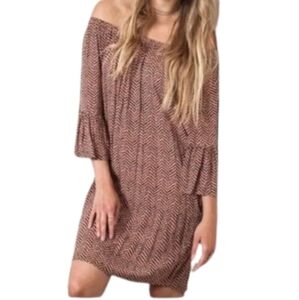 Umgee Eliza Bella Boho Off Shoulder Bell Sleeve Midi Dress Sz XL